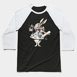 Vintage Style White Rabbit Alice In Wonderland Baseball T-Shirt